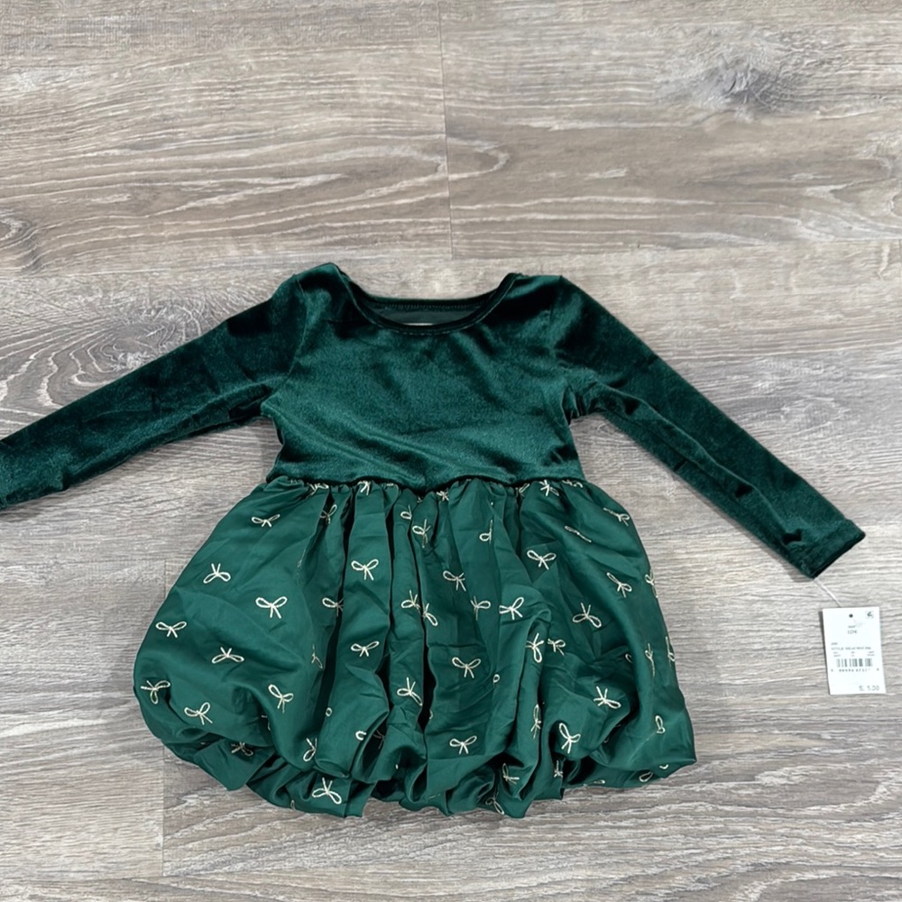 Cat & Jack Green Velvet Dress